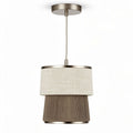 Hanglamp met stoffen schaduw in beige en bruin 30 x 30 x 50cm