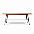 Eetkamertafel van hout met metalen onderstel 200 x 100 x 75cm