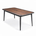 tuin tafel van hout en staal 180 x 90 x 75 cm met parasol gat