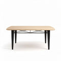 Houten eettafel met zwart metalen onderstel 120 x 80 x 75cm