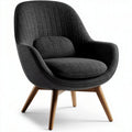 stoffen fauteuil met houten poten in grijs voor woonkamer 80 x 70 x 85cm